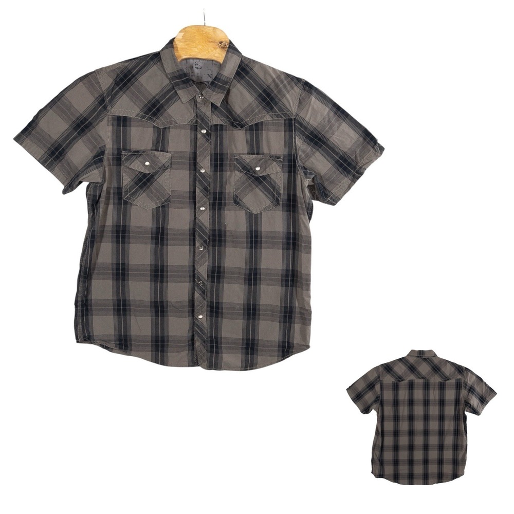 Helix Pearl Snap Western Plaid Shirt Mens XL‎ Rodeo Outdoors
